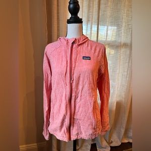 Patagonia Small Jacket Lightweight Peach Hoodie Zip Up Pockets
